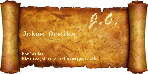Jokus Orsika névjegykártya